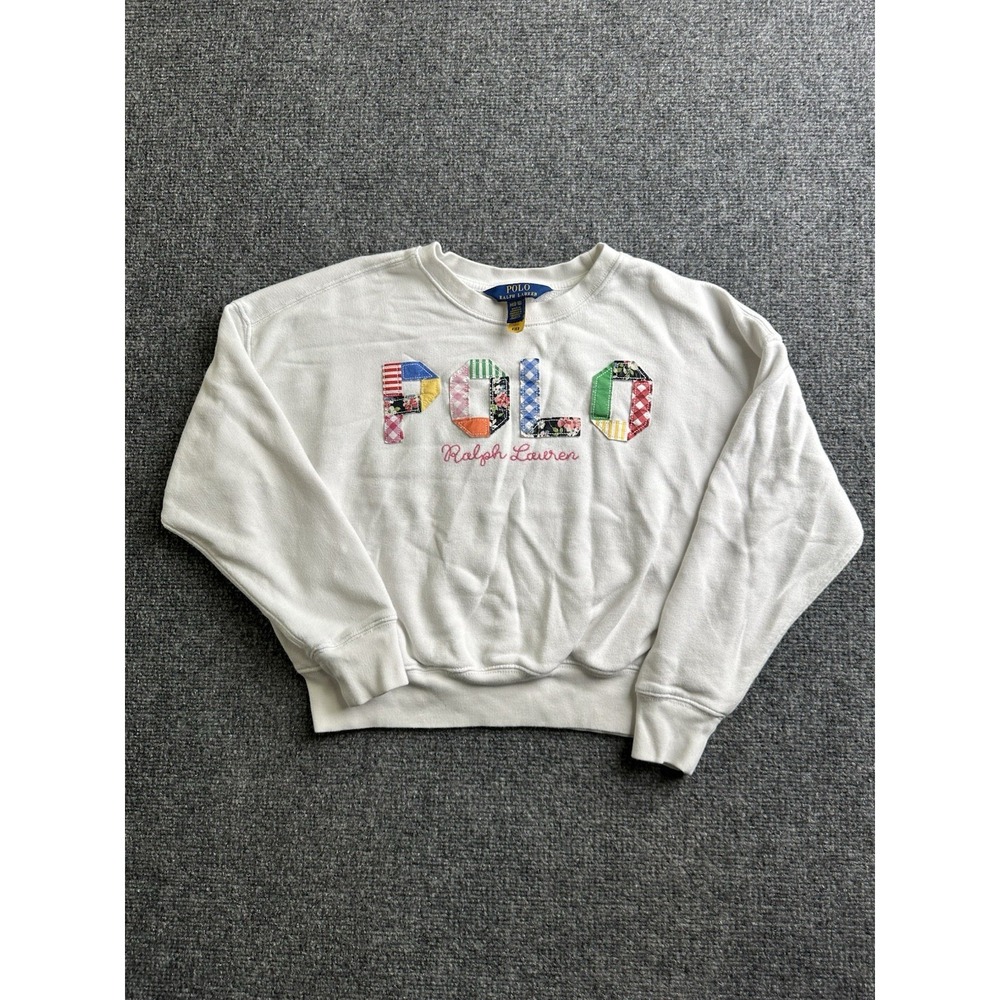 Girls Polo Ralph Lauren Patchwork Logo Sweatshirt 8-10 Years, Size M